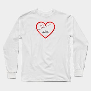 ADITHI  Name in Heart Long Sleeve T-Shirt